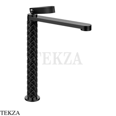 Gessi Pelle Laccetto Смеситель для раковины высокий, с донным клапаном, 78453-439, Nero/Black Metal PVD