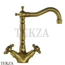 Migliore Revival Смеситель для раковины высокий, с донным клапаном 19492, бронза classic