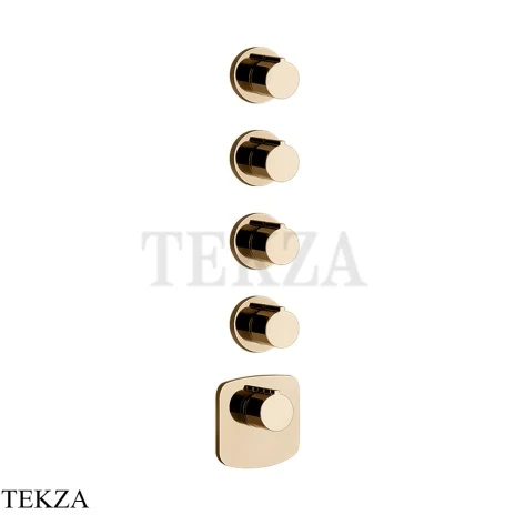 Gessi Ingranaggio-Anello Термостат для душа, 4 потока, внешняя часть 43238-735, Warm Bronze PVD