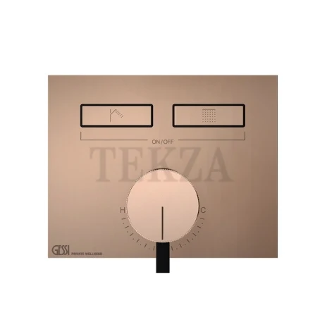 Gessi HI-FI Однорычажный смеситель, на 2 потока, внешняя часть 63079-030, медь глянец