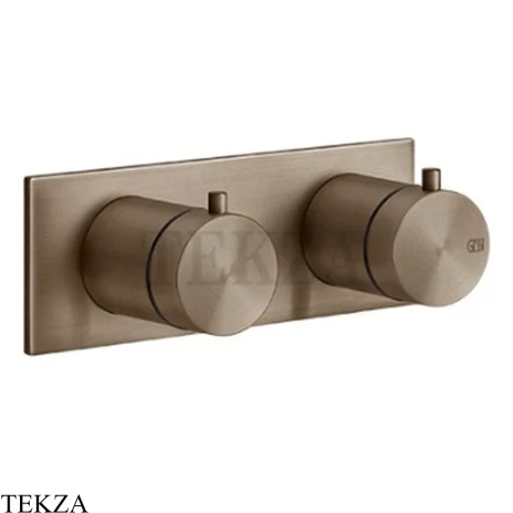Gessi 316 SHOWER Термостат для душа на 3 выхода, на планке внешняя часть 54036-761, Coffee Bronze Brushed PVD
