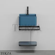 Cielo Les Petites Quadrato Консоль с раковиной LPLAQ35, керамическая полка, Oltremare Cielo Les Petites Quadrato Консоль с раковиной LPLAQ35, керамическая полка, Oltremare