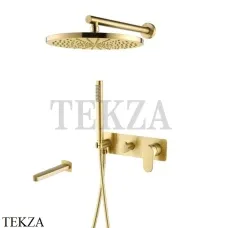 Boheme SPECTRE Смеситель для душа с изливом, ручной душ, верхняя лейка 454-2-MG, латунь matt gold
