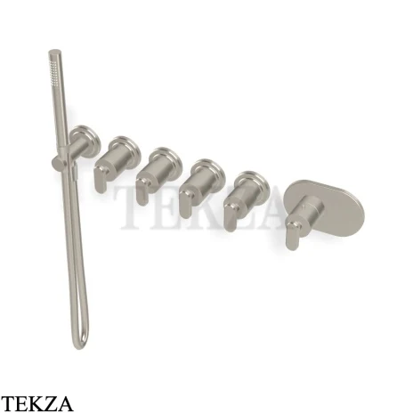 FIMA Carlo Frattini Park Line Термостат для ванны и душа, 4 потока, внешняя часть F1368X4SN, brushed nickel