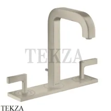 Axor Citterio Смеситель для раковины на 3 отверстия 170, с донным клапаном 39136820, Brushed Nickel