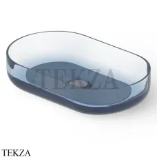 Dea Design Washbasins Раковина настольная овальная Glasstech DD9091 550 R7, Royal Blue R7