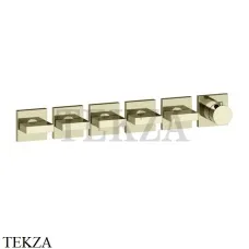 Gessi Rettangolo shower Термостат на 5 потоков, внешняя часть 44340-710, Brass PVD