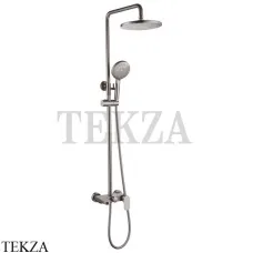 Boheme SPECTRE Стойка для душа со смесителем, излив, верхний душ 458-NB, nickel brush