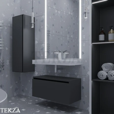 ARMADI ART FLAT Тумба-ящик под столешницу 897-080-A glossy, ANTRACITE (антрацит), глянец