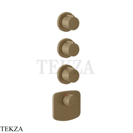 Gessi Ingranaggio-Anello Термостат для душа, 3 потока, внешняя часть 43236-791, Deep Bronze Br. PVD