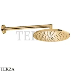 Bossini COSMO Верхняя круглая лейка 230 с кронштейном 35 см H70595H.043, Золото Satined