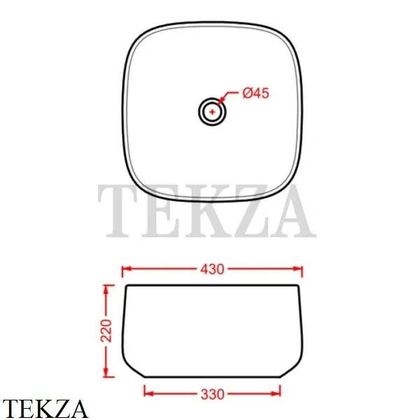ArtCeram COGNAC Quadro 43 Раковина накладная COL006 03 34, черный глянцевый