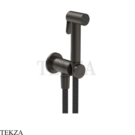 Gessi Гигиенический душ с держателем и выводом воды 14431-707, black хром Brush