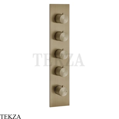 Gessi 316 WELLNESS Термостат 4 выхода на планке, внешняя часть 54518-791, Deep Bronze Brushed PVD