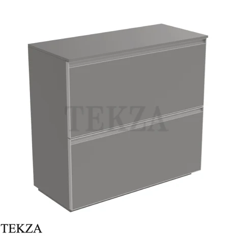 Flaminia Cubika тумба под раковину напольная 85×37×78,5 см, 2 ящика, серый Grey матовый