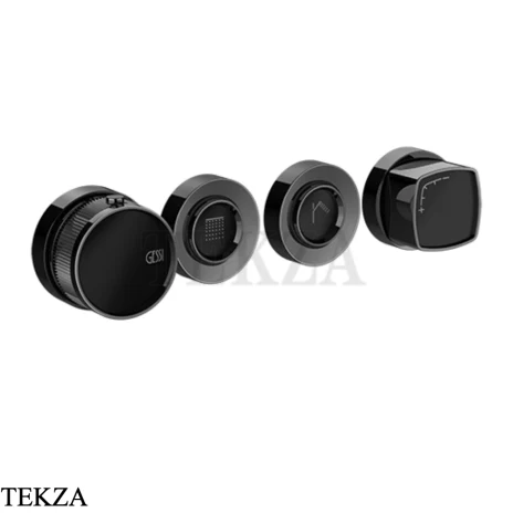 Gessi Jacqueline Термостат для душа на 2 потока, внешняя часть 77134-706, black хром глянец