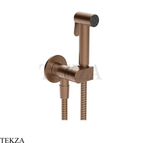 Gessi Гигиенический душ с запорным узлом, выводом воды и держателем 45226-708, медь Brushed