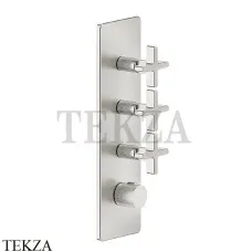 Gessi INCISO WELLNESS Термостат 3 выхода, внешняя часть 58226-149, Finox Brushed Nickel