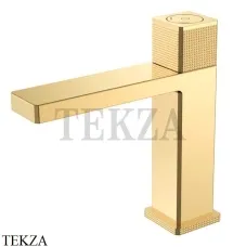 Boheme QUAD Смеситель для раковины автомат, без гарнитура 159-G, Золото глянец