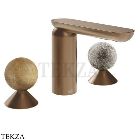 Gessi Perle Смеситель для раковины на 3 отв., без гарнитура 74365-708, медь Brushed