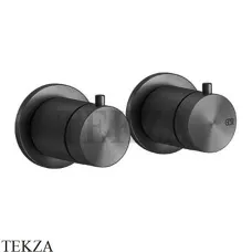 Gessi 316 SHOWER Термостат для душа на 1 выход, две розетки, внешняя часть 54232-707, Black Metal Brushed