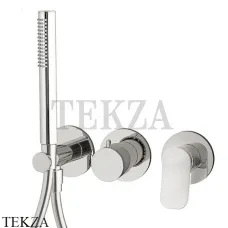 FIMA Carlo Frattini FLO Смеситель для душа с душевым гарнитуром, F3819WX8SN, Brushed nickel