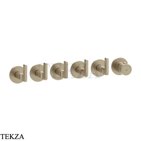 Gessi INCISO SHOWER Термостатический смеситель, 5 потоков, внешняя часть 58340-149, Finox Brushed Nickel