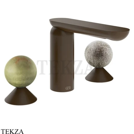 Gessi Perle Смеситель для раковины на 3 отв., без гарнитура 74565-845, бронза Dark Brush