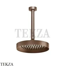 Gessi Inverso RIGATO Верхняя душевая лейка с кронштейном 63552-708, Copper Brushed