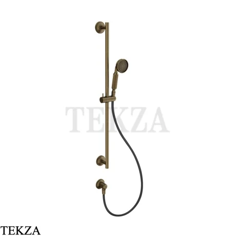 Gessi VENTI20 Штанга в комплекте с душевой лейкой, шланг, вывод 65141-713, Antique Brass