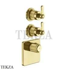 Gessi VENTI20 Термостат для душа, 2 поток, внешняя часть 65202-246, Gold PVD