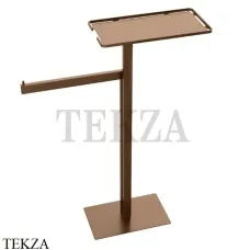 Boheme Q Стойка напольная с полкой и полотенцедержателем 10952-BRB, brushed bronze