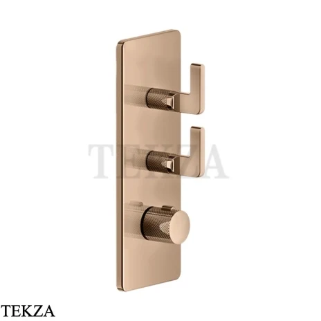 Gessi INCISO WELLNESS Термостат 2 выхода, внешняя часть 58204-030, Copper PVD