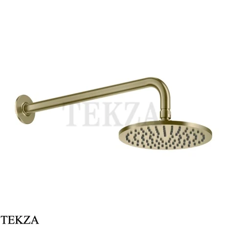 Gessi INCISO SHOWER Верхняя душевая лейка 20 с кронштейном 58148-727, Brushed Brass PVD