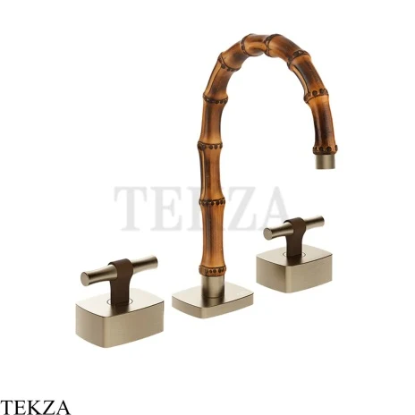 Gessi Jacqueline Смеситель для раковины на 3 отв., без донного клапана 77013-149, нерж. сталь Brush / никель Brushed
