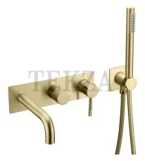 Boheme Uno Смеситель для ванны SET встроенный, с изливом и гарнитуром Uno 464-3-MG Matt Gold