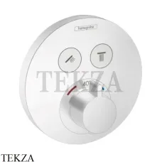 Hansgrohe ShowerSelect S Термостат для душа, 2 выхода, внешняя часть 15743700, белый матовый Hansgrohe ShowerSelect S Термостат для душа, 2 выхода, внешняя часть 15743700, белый матовый