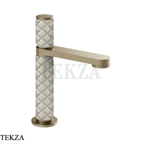 Gessi Pelle Tresse Смеситель для раковины, с донным клапаном 78251-432, Crème/ Finox Brushed Nickel