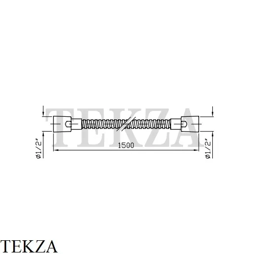 Zucchetti Душевой шланг металлический 150 см Z93867, хром глянец