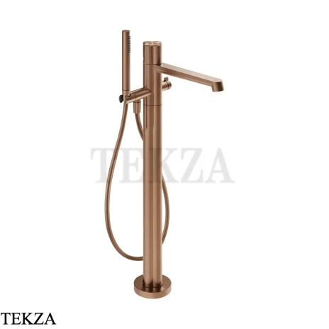 Gessi Ludovica Смеситель для ванны напольный, с гарнитуром 76228-708, медь Brushed