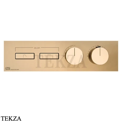 Gessi HI-FI Термостатический смеситель на 2 потока, внешняя часть 63012-735, бронза глянец