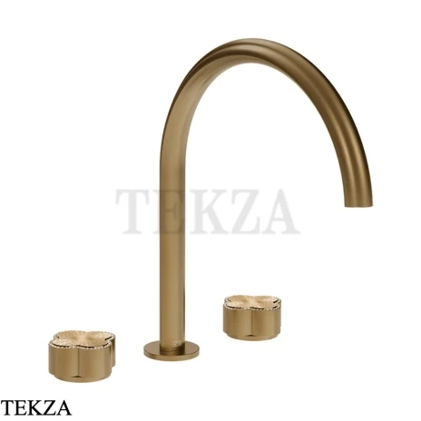 Gessi Ludovica Смеситель для раковины высокий crystals, без гарнитуры 76316-791, бронза Deep
