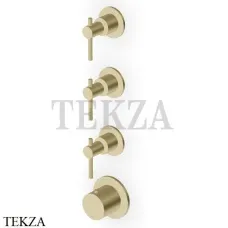 Zucchetti Helm Термостат для душа на 3 потока, внешняя часть ZHL803.XP31, английское золото brushed