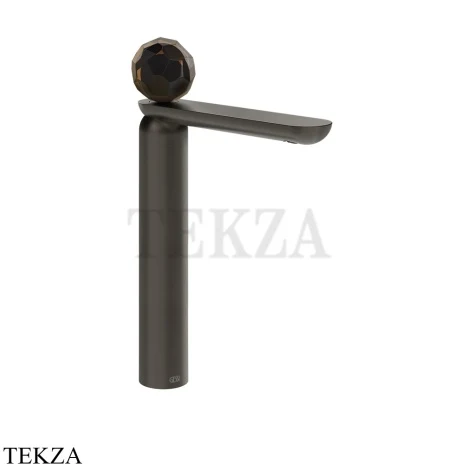 Gessi Perle Смеситель для раковины высокий, с донным клапаном 74253-707, black хром Brush