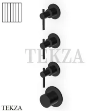 Zucchetti Helm Vertical Термостат для душа на 3 потока, внешняя часть ZHL803.XP81G2, brushed total black PVD
