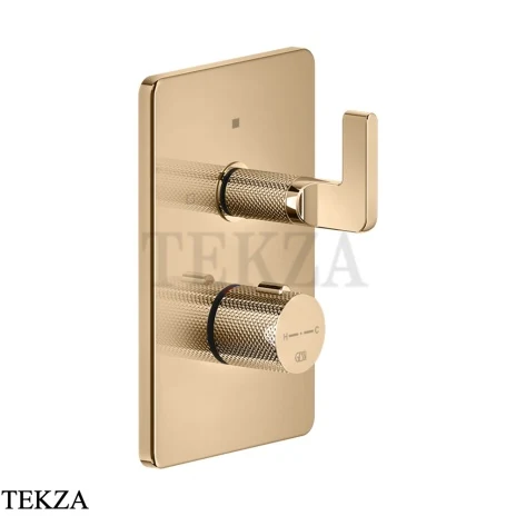 Gessi INCISO SHOWER Термостатический смеситель, 2 потока, внешняя часть 58134-735, Warm Bronze PVD