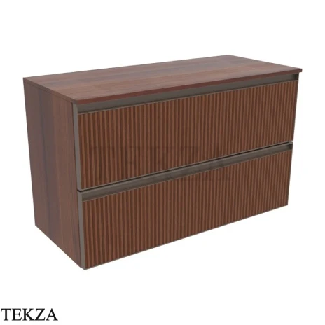 Flaminia Cubika тумба под раковину подвесная 85×37×50 см, 2 ящика, орех Noce Greca