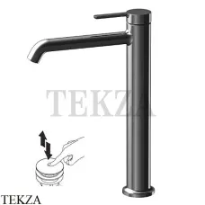 FIMA Carlo Frattini SNAP Смеситель для раковины высокий, с донным клапаном F3111/HCS, Brushed black chrome