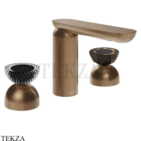Gessi Perle Смеситель для раковины на 3 отв., без гарнитура 74786-708, медь Brushed