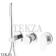 FIMA Carlo Frattini FLO Смеситель для душа с душевым гарнитуром, F3819X8BS, белый матовый (снят с производства)
